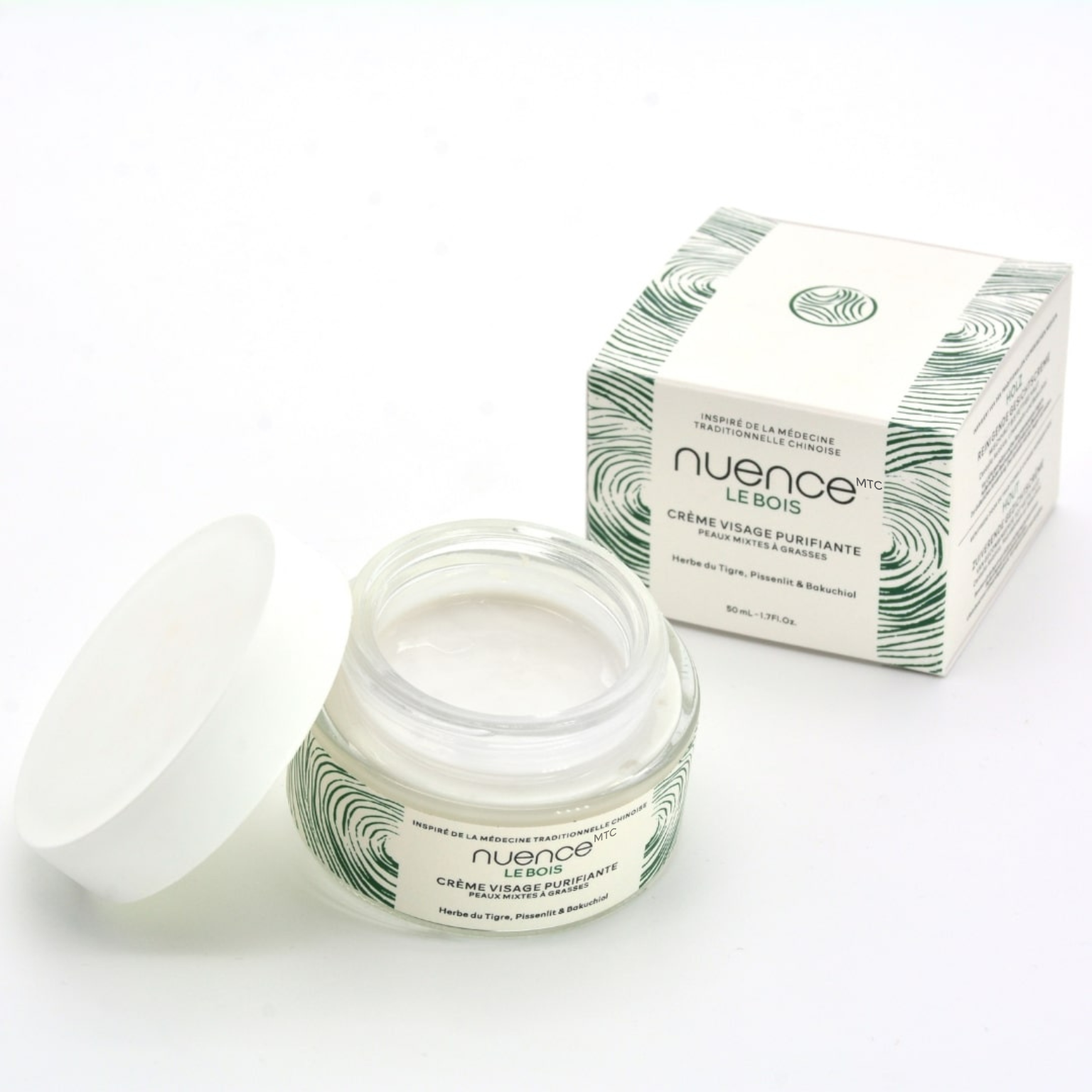 Nuence MTC creme bois Matifiante Purifiante pour peaux grasses 