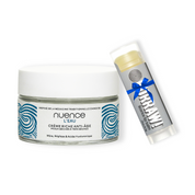 duo soins crème anti-ride eau Nuence-MTC et baume lèvre réglisse hurraw!