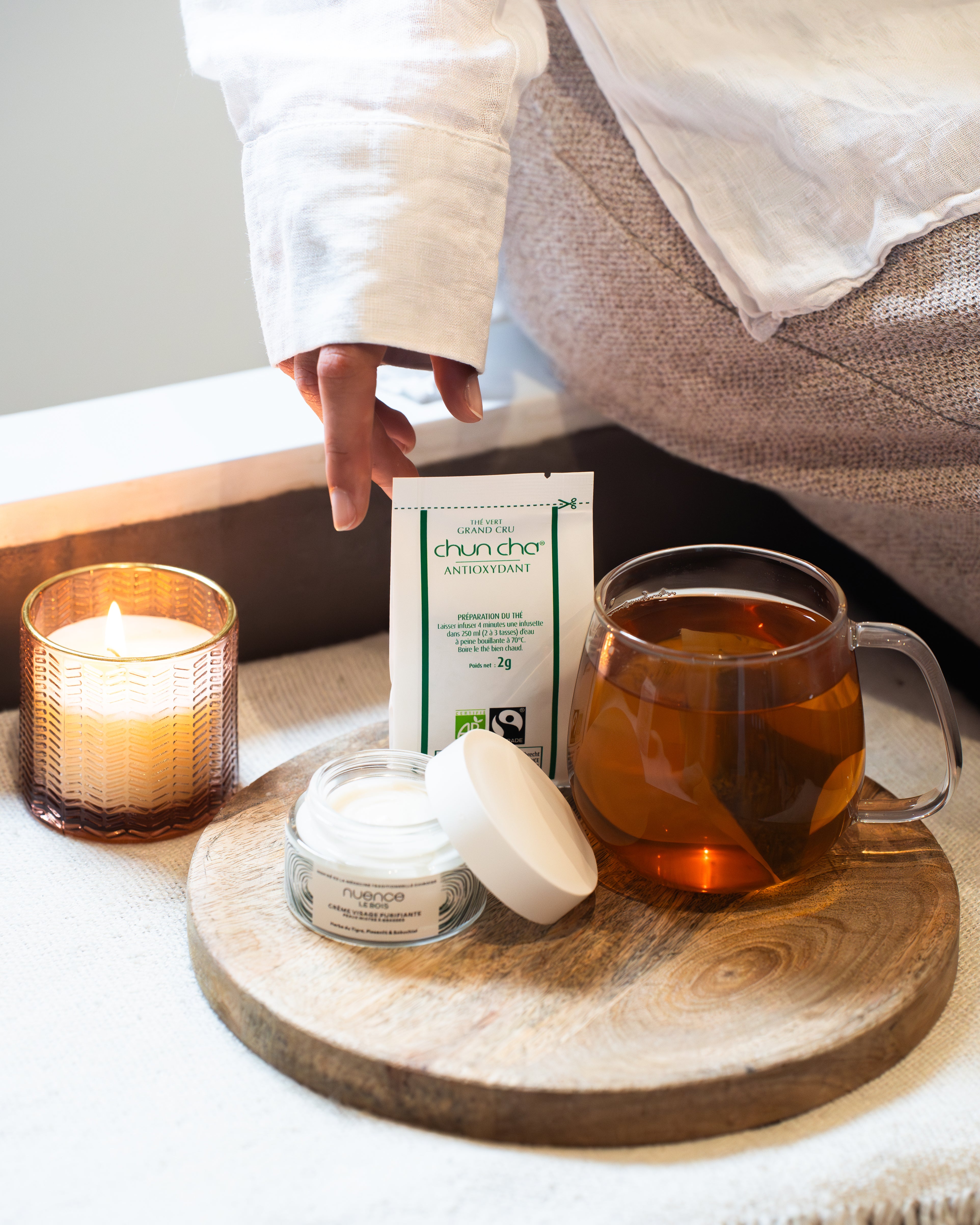 duo antioxydant crème purifiante et thé vert antioxydant nuence-mtc et thé de la pagode