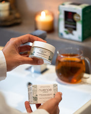 crème visage purifiante routine matin accompagné du thé vert antioxydant