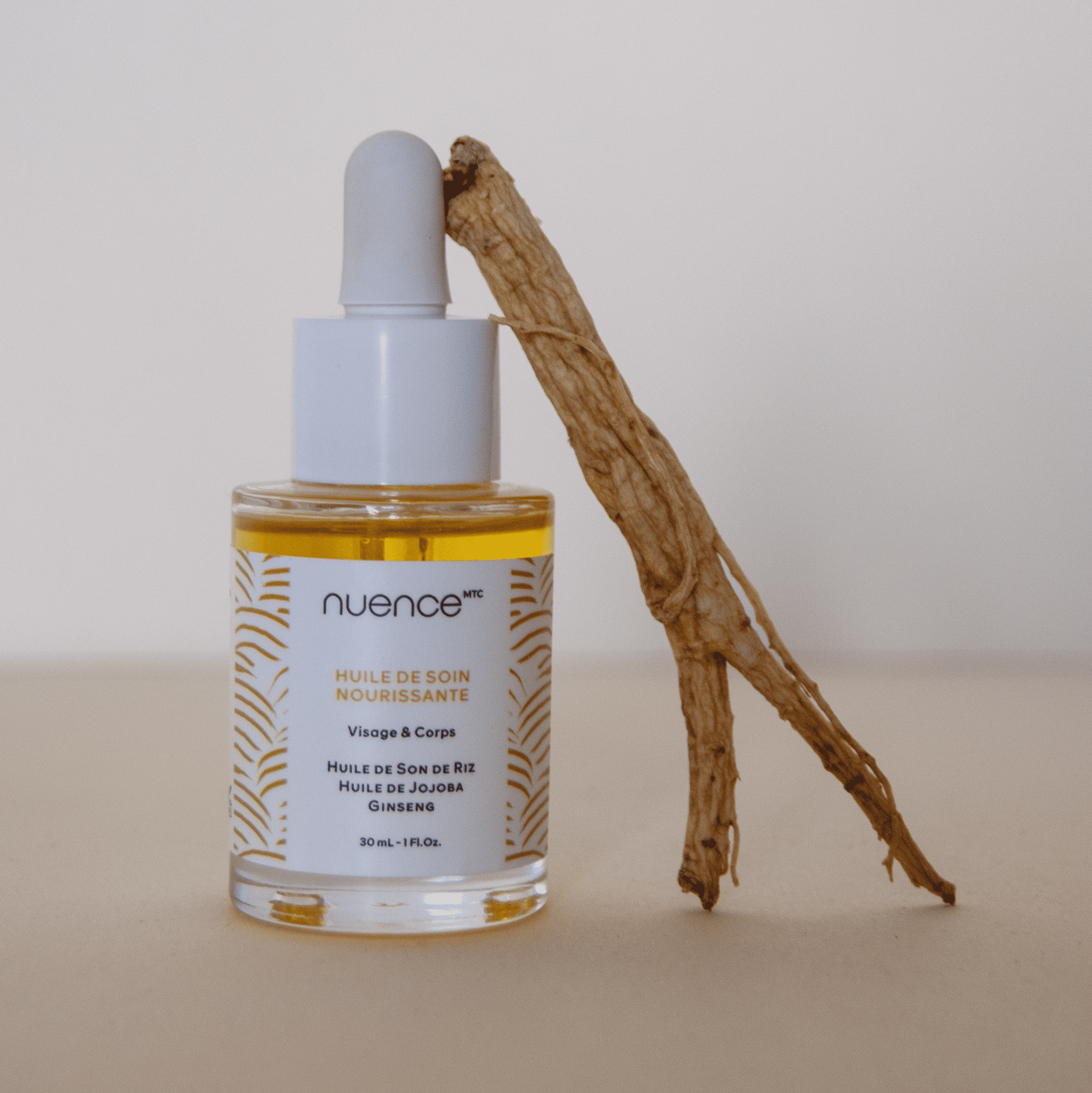 huile soin nourrissante visage et corps terre au ginseng nuence-mtc